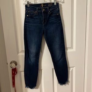 7 for All Mankind ankle skinny jeans. Size 24